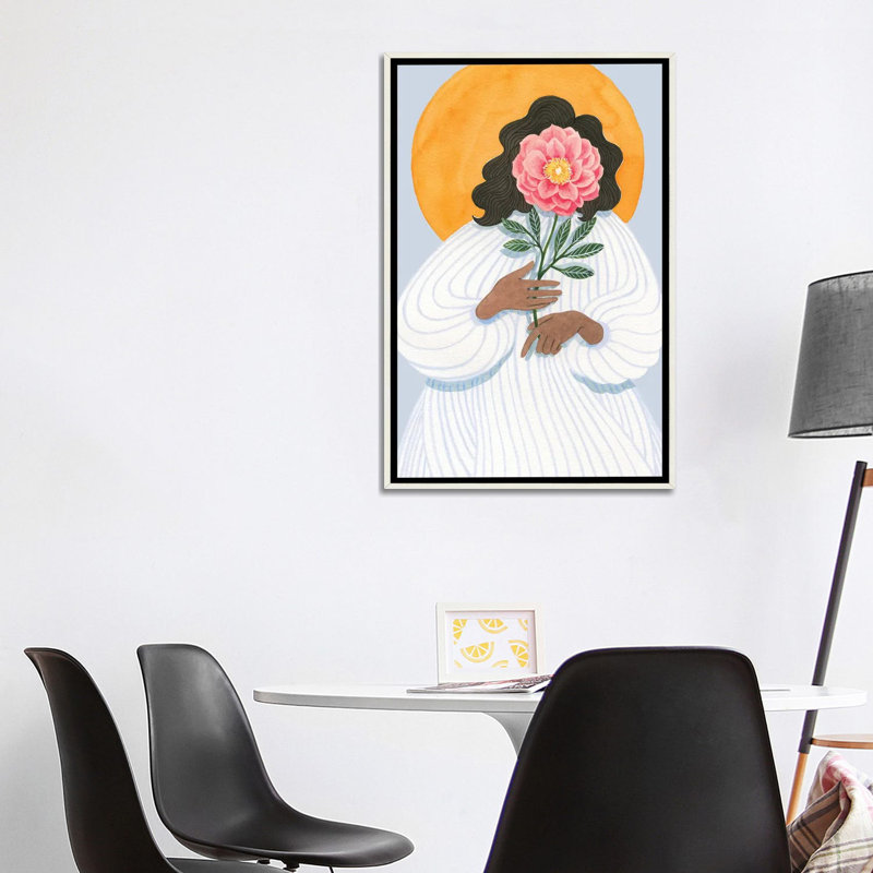 «She is Me I», reproduction d'art sur toile encadrée, Blanc patiné, Reproduction encadrée sans toile tendue
