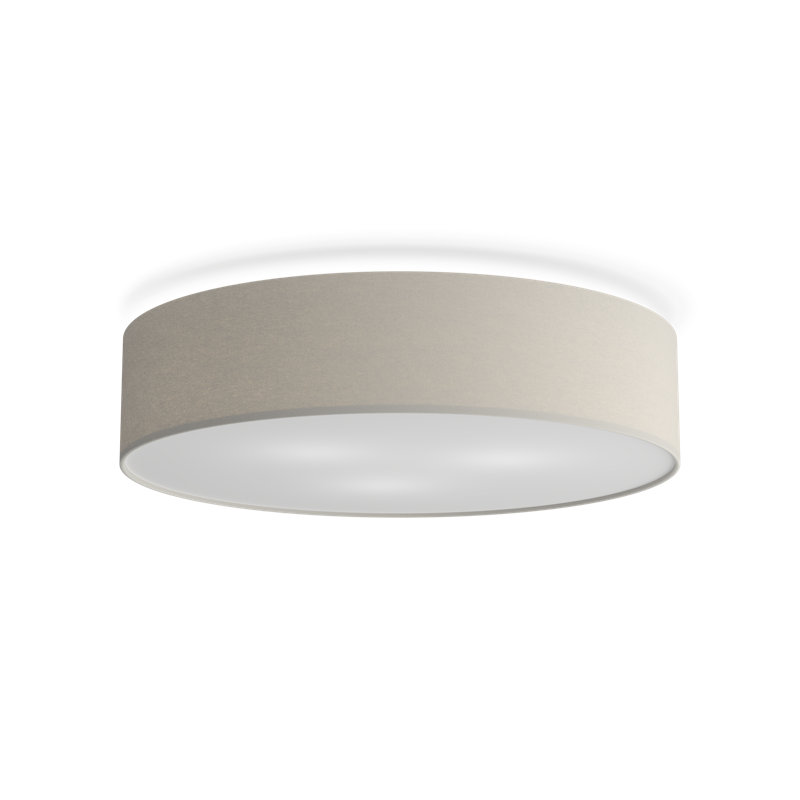 Fabric Flush Mount, White, 17.3cm H x 60cm W x 60cm D