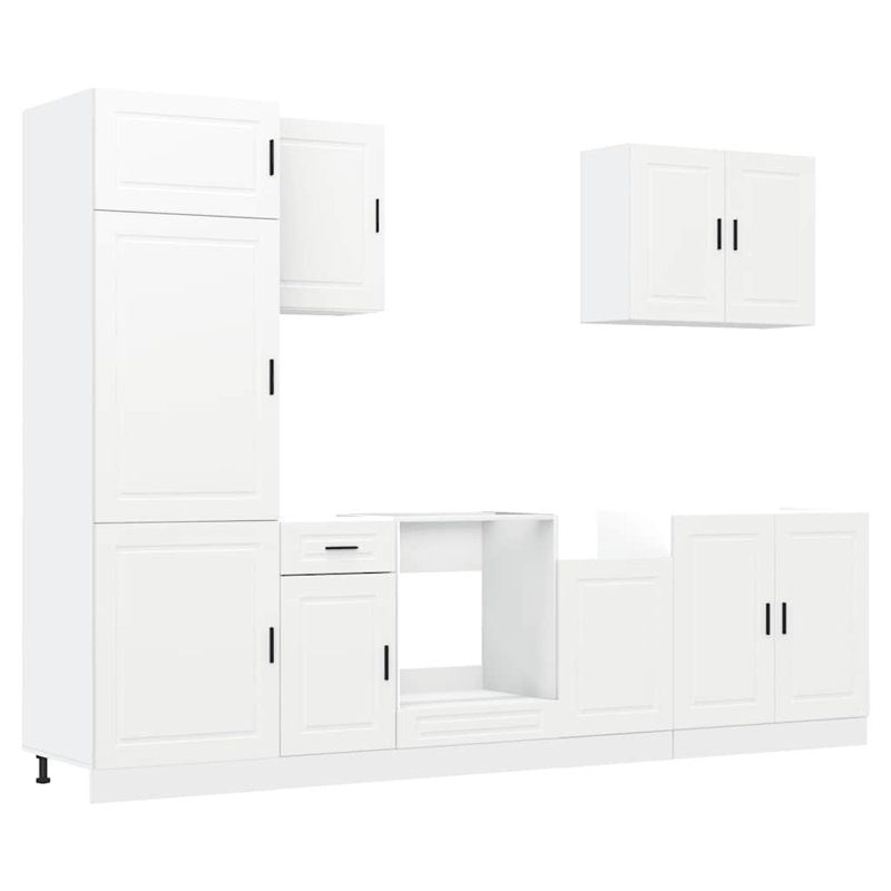 7 Piece Kitchen Cabinet Set Kalmar Engineered Wood, White