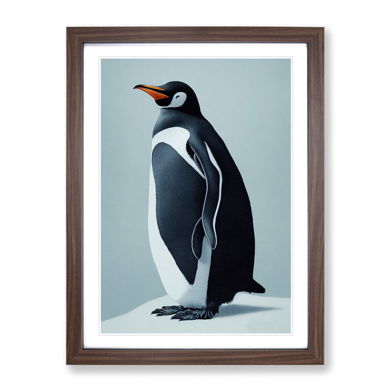 Penguin View - Wall Art, Walnut Framed, 46cm H x 34cm W x 2cm D