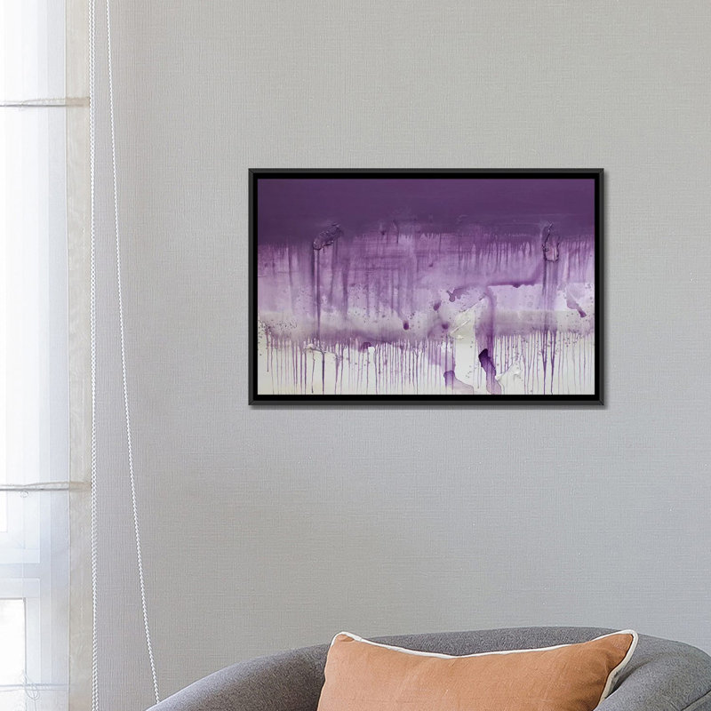 «Sunset», art mural sur toile tendue, H 18 po x l 26 po x P 1,5 po, Toile avec cadre noir, Pas de tapis