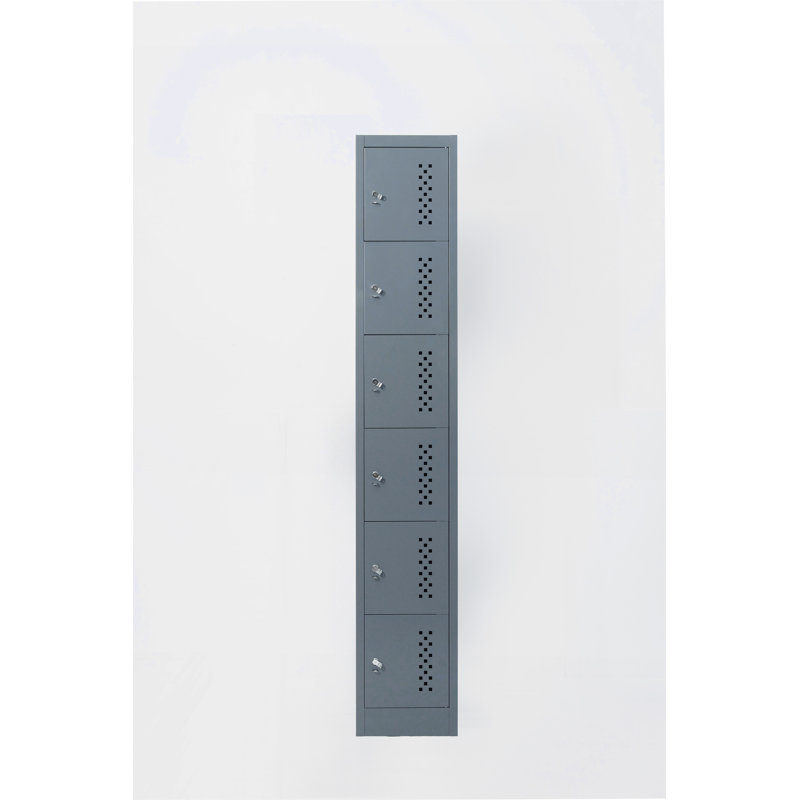 Armoire de rangement en métal pour le garage, six compartiments de rangement séparés - Armoire verrouillable en acier de 70,98 pouces, adaptée aux garages et aux entrepôts (gris)