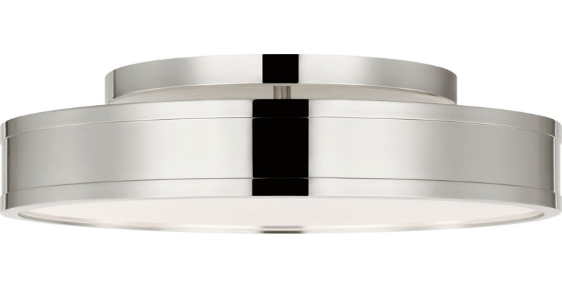 Dupont Round Semi Flush, Polished Nickel, 4" H x 16" W x 16" D