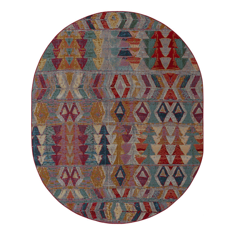 Tolland Multi_Unique Loom Tamarindo Outdoor Modern Rug, Oval 2'2" x 3'1"