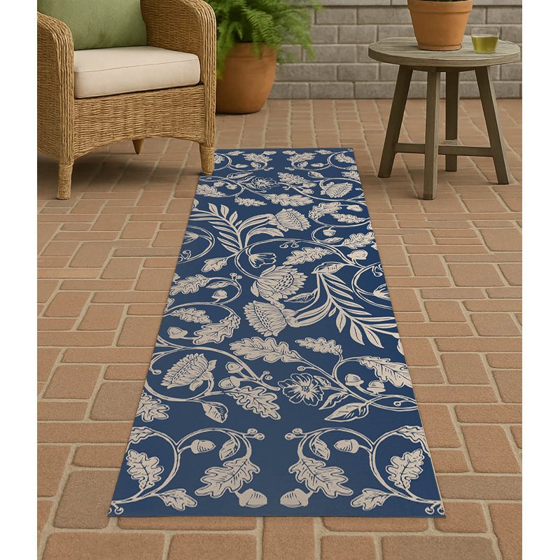 Autumn Vines Non Slip Outdoor Rug, Runner 2'6" x 8'