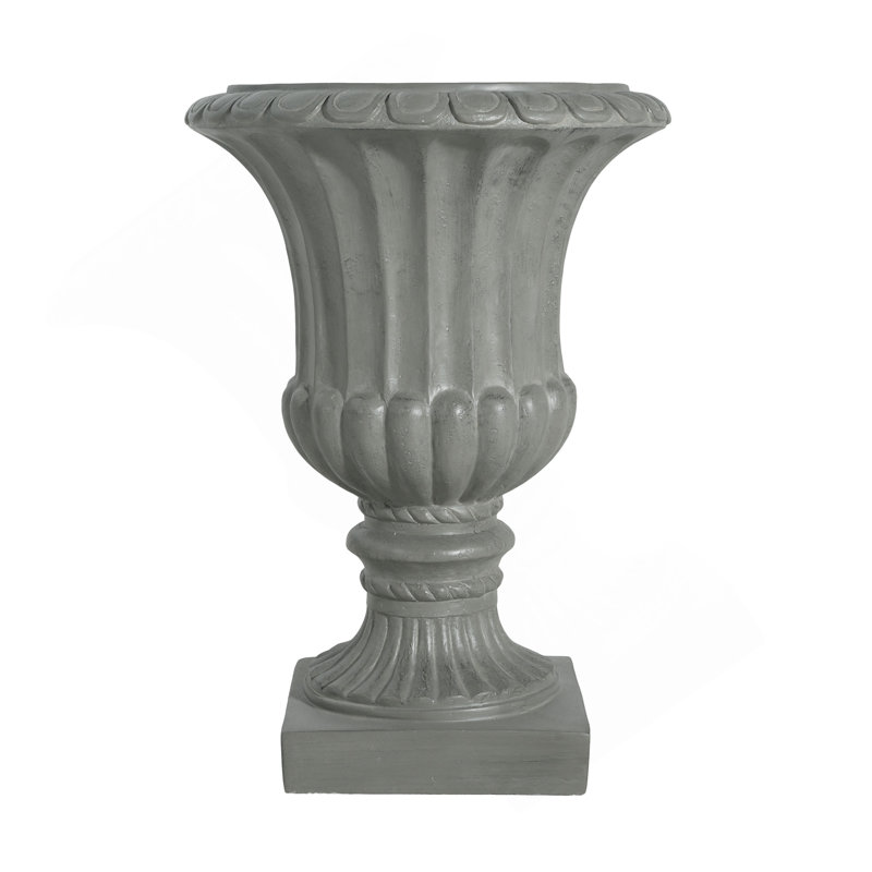 Outdoor Garden Urn Planter, Gray, Gray