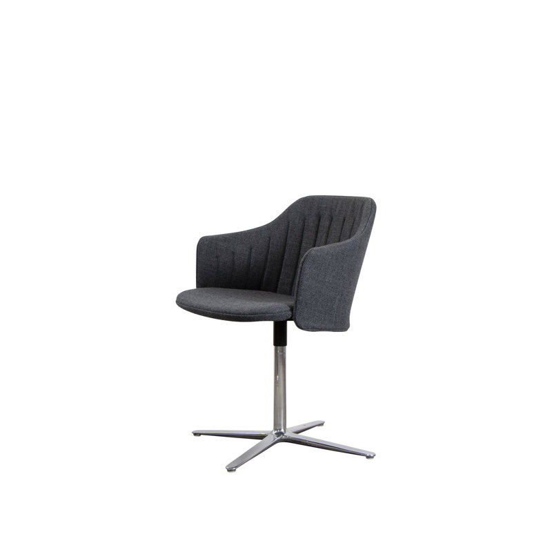 Choice Chair Indoor and Swivel Steel Base with Upholstery Cover Set (Cane-line Ambience Seat-Back Cover), Light Gray, White