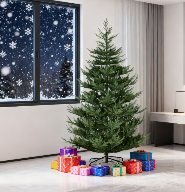Arbre de Noël artificiel en pin vert 9 pi avec branches 1939