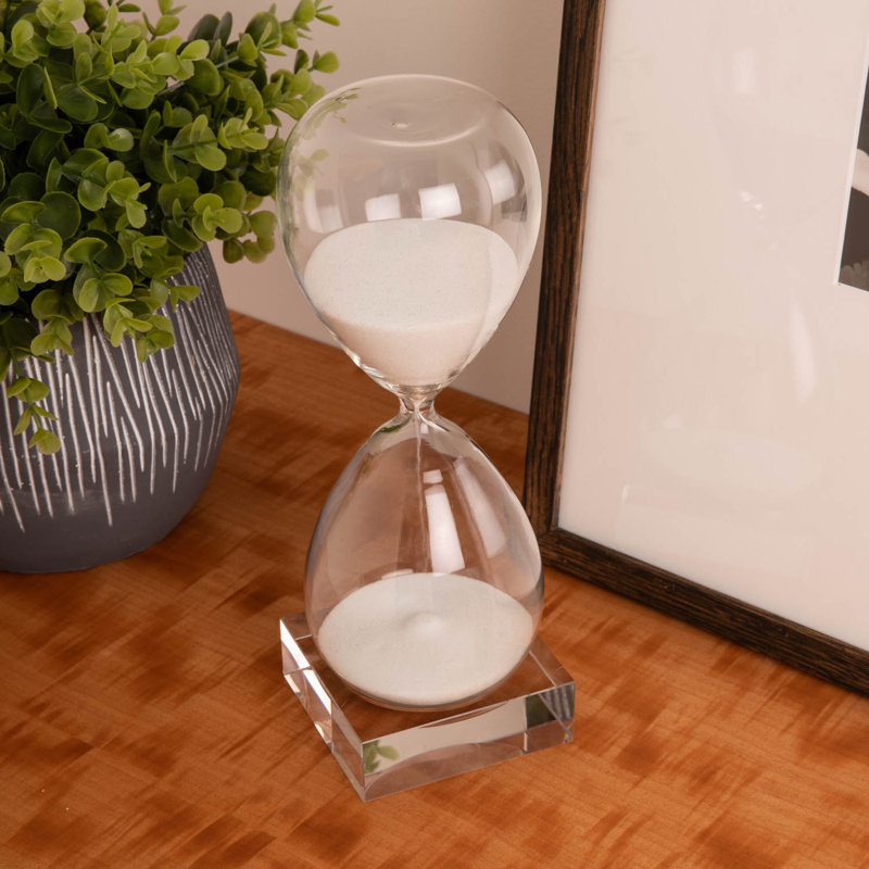 Cobie Abstract Hourglass, 9" H x 3.5" W x 3.5" D, White