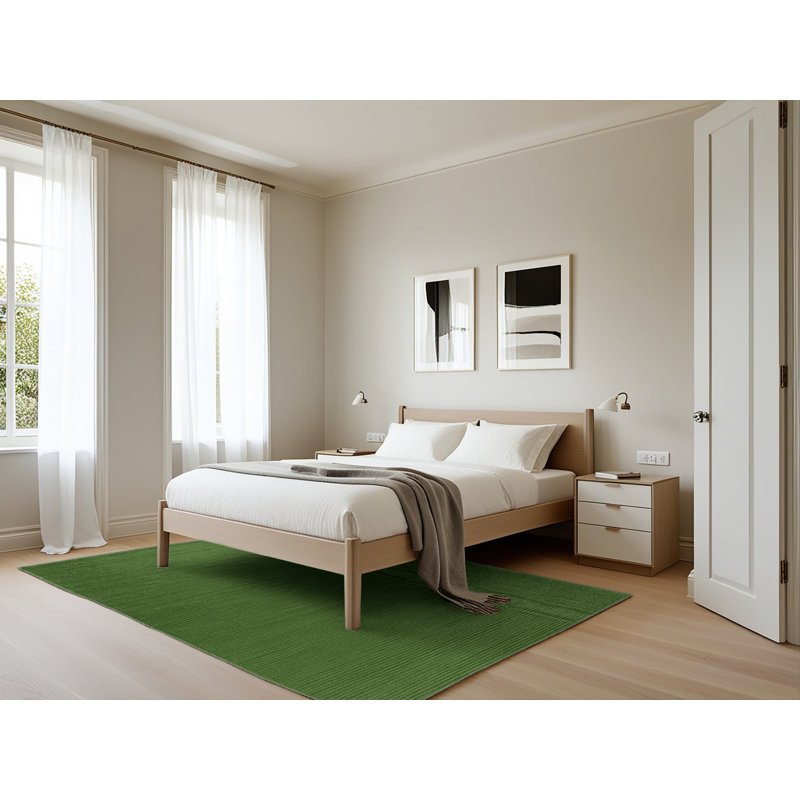 Tapis vert uni lavable à la machine, Rectangle 5 pi x 7 pi
