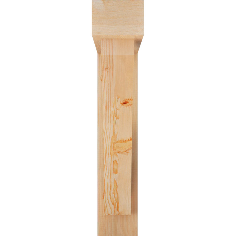 Thorton Block Bracket with Offset Brace, 32 x 28, 6"W Douglas Fir (Rough Sawn)