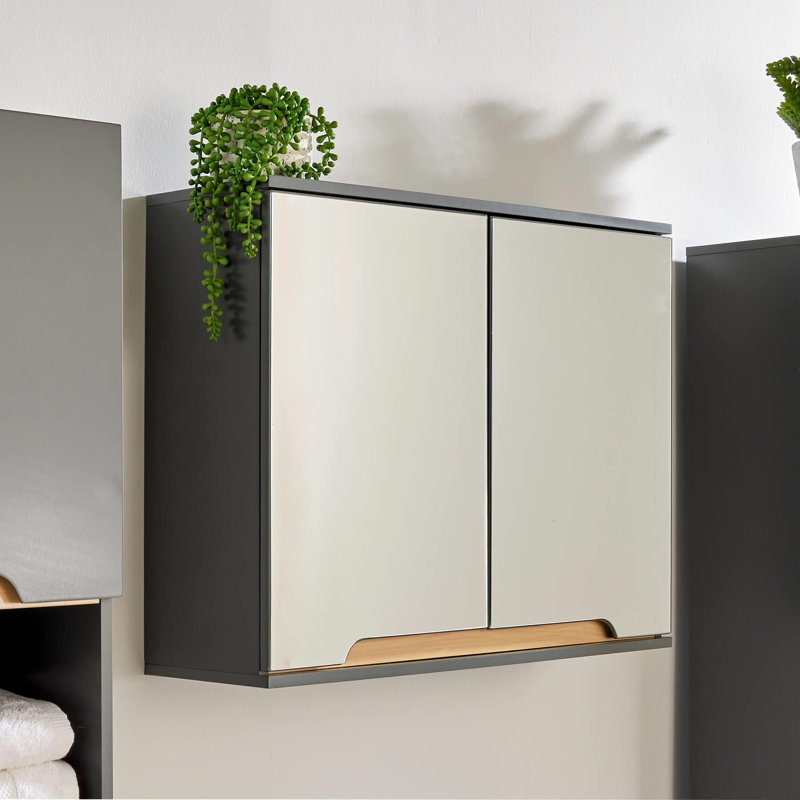 Florence Wall Mounted Required Bathroom Cabinet, Grey