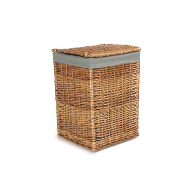 Wicker Laundry Bin Basket with Lining