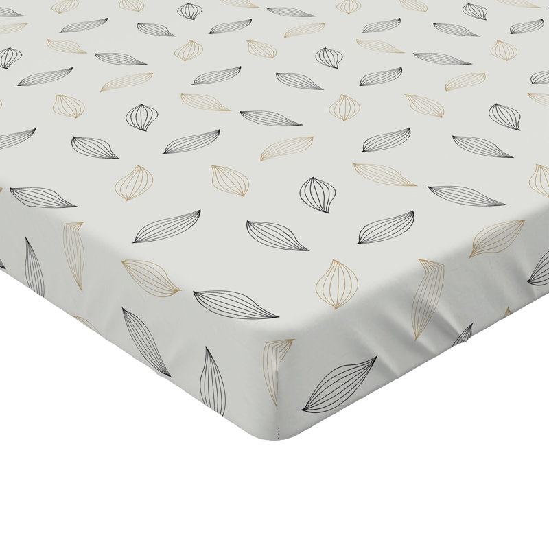 Drap-housse Ambesonne, Coquille d'œuf, chameau, noir / floral, Drap-housse de taille très grand