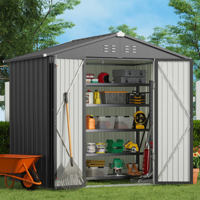 8 ft. Wx 6 ft. D Outdoor Metal Storage Shed