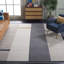 Tapis gris / ivoire / bleu marine en jute / sisal / polypropylène tissé à la machine Nagelly-135701693