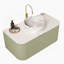 Meuble-lavabo de salle de bain 36 po avec lavabo, lavabo à fixation murale à bords arrondis flottants avec tiroir, lavabo en céramique blanc avec motif de pierre, pré-assemblé, vert clair-1336620941-1336619120