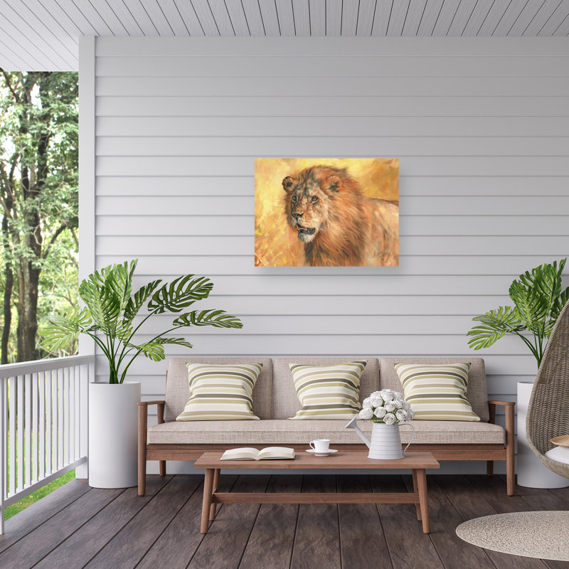Toile d'extérieur à crinière de lion David, H 14 po x l 19 po