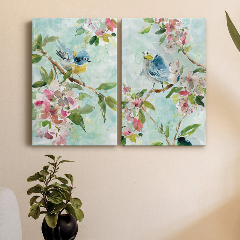 Asbury Garden Song I - Ensemble de 2 toiles tendues, H 18 po x l 24 po x P 1 po