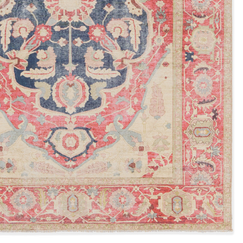 Tapis rouge / bleu Zendy, Rectangle 10 pi x 14 pi
