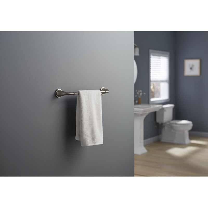 Stately Towel Bar, 18"W, Vibrant Brushed Nickel