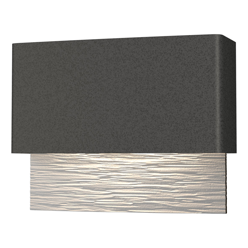 Stratum Integrated LED Outdoor Flush Mount, Coastal Natural Iron, 7.4" H x 9.5" W x 3.7" D, Coastal White