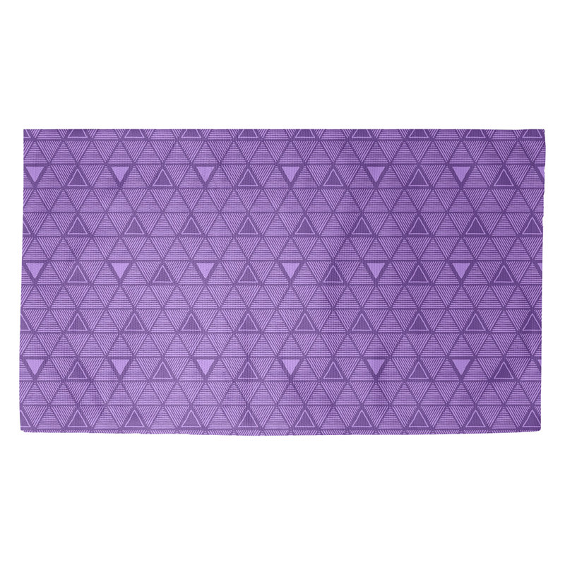 Tapis mauve à motif de triangles dessinés à la main, Rectangle 5 pi x 7 pi