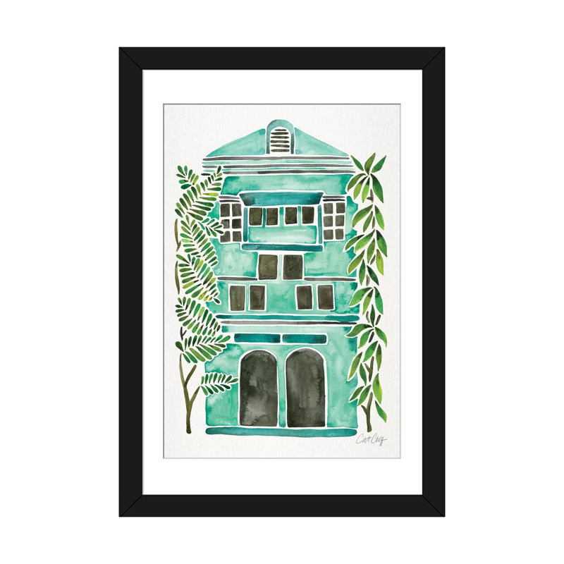 Strickler Mint House, H 24 po x l 16 po x P 1 po, Papier d'art encadré noir, Blanc