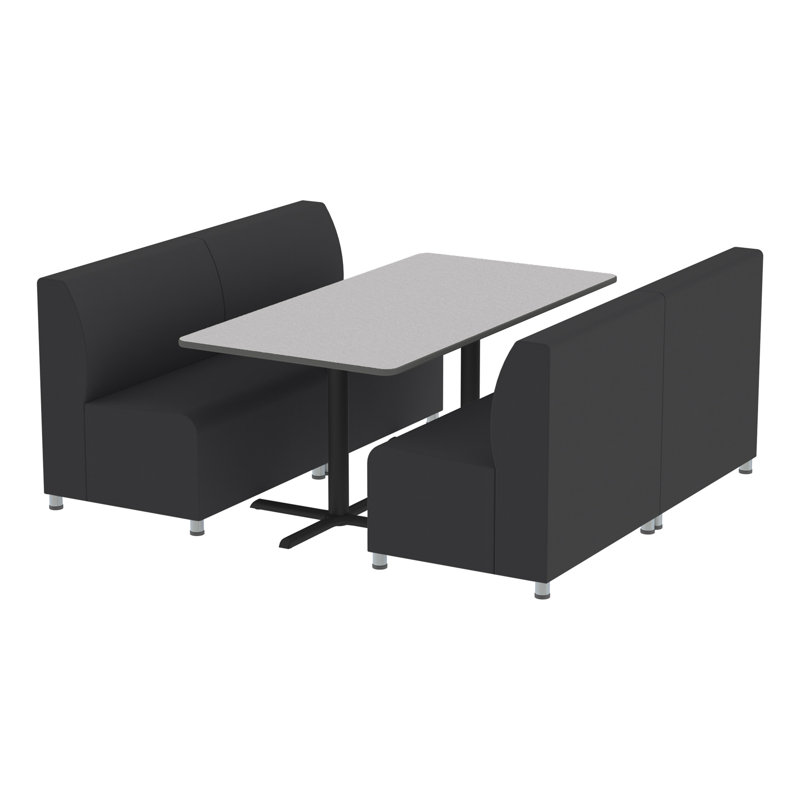 Ensemble 5 pièces Pro Booth Connect avec table basse - gris / graphite / noir, Noir / gris / graphite / noir