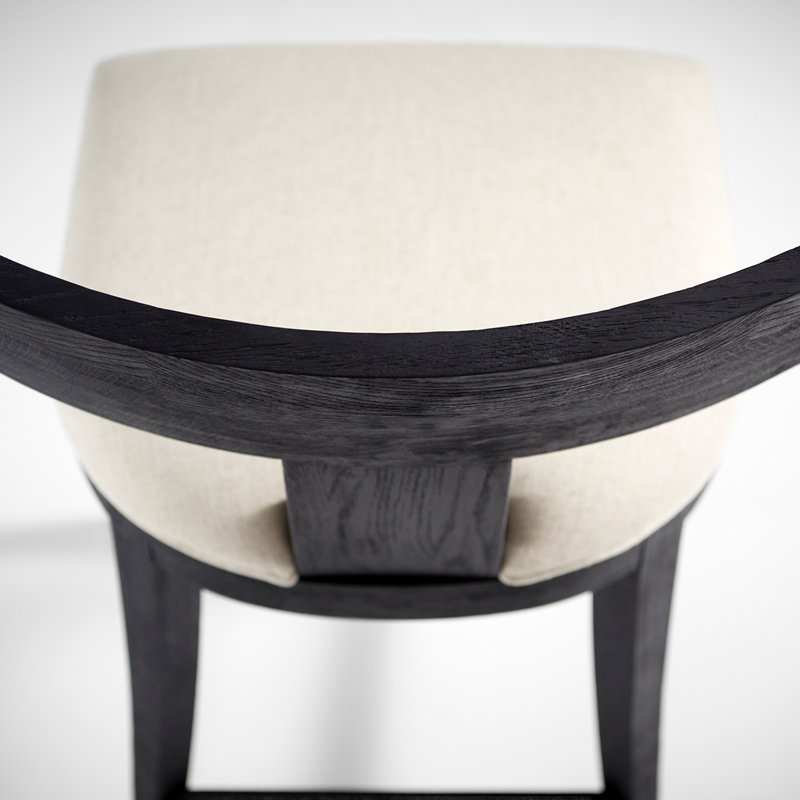 Sedia Upholstered Stool with Solid Wood Frame