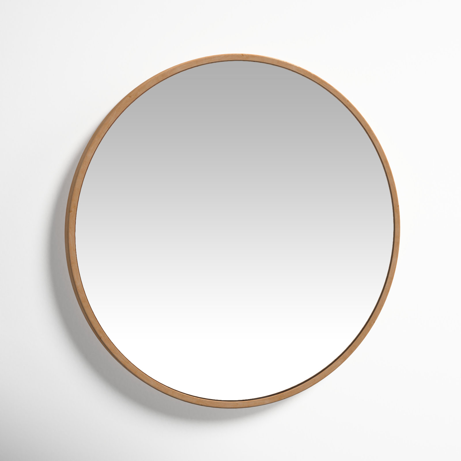 Roberts Accent Mirror, 28" x 28", Brown Wood, Solid Wood