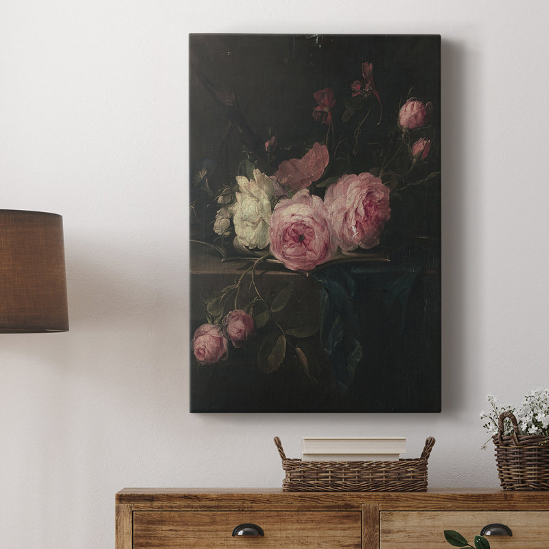 Imprimé floral rétro CCLxxxi - galerie Cavas, H 27 po x l 18 po