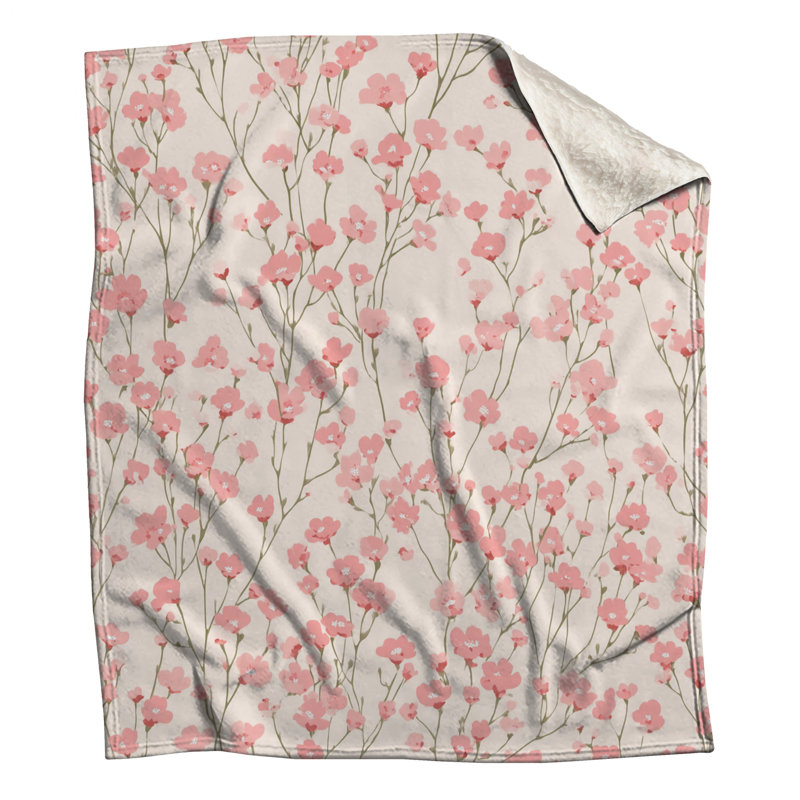 Jeté Floral, L 60 po x l 50 po, Pink Floral