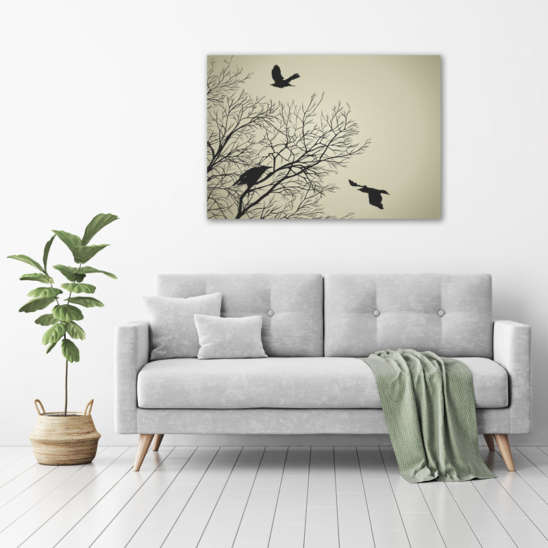 Crows On The Tree - Unframed Art Prints on Glass