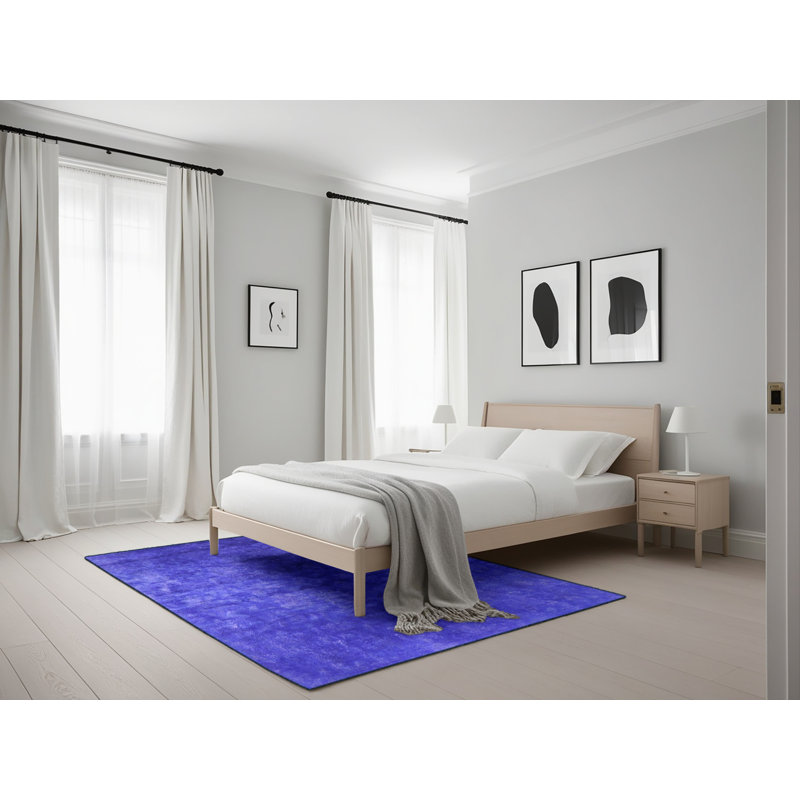 Tapis abstrait bleu, Rectangle 5 pi x 7 pi
