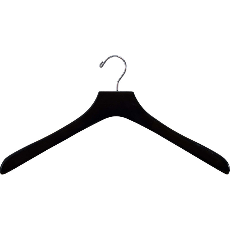Cintre pour manteau en bois, 6, Noir/chrome