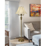 57'' Satin Antique Brass Task Floor Lamp