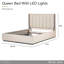 Grand lit Pavira avec lumières DEL - pierre-121883222