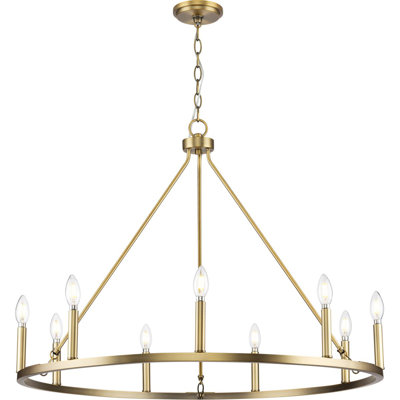 Joane 9 - Light Dimmable Wagon Wheel Chandelier