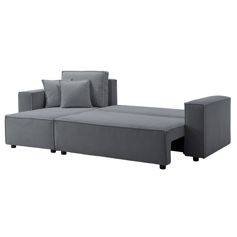 3 Seater Sofa Bed, Dark Grey
