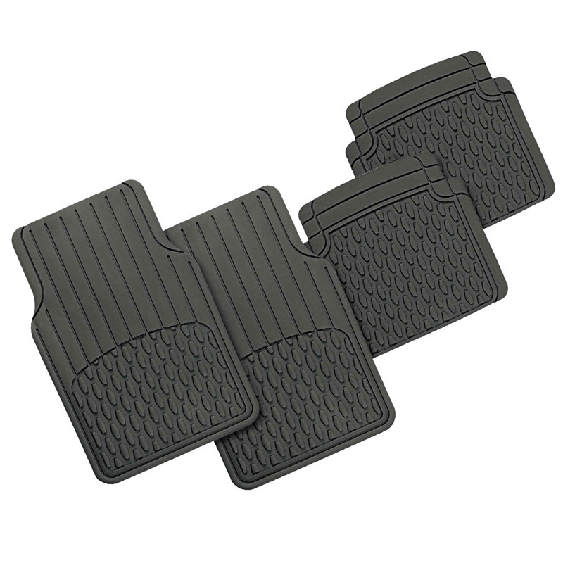 Ensemble 4 pièces de tapis de sol en vinyle antidérapant ClimaProof, gris