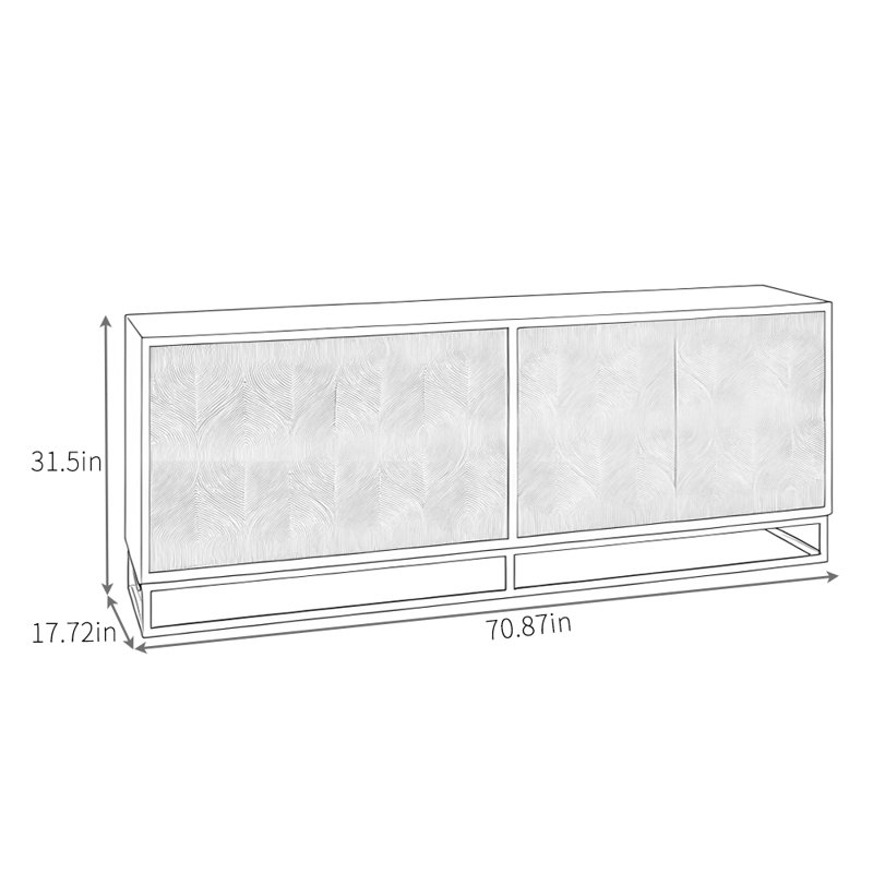 Buffet Classical Furniture, H 31,5 po x l 70,87 po x P 17,72 po 