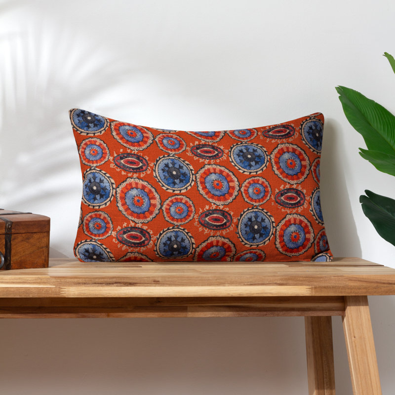 Akamba Paisley Square Cushion, Orange