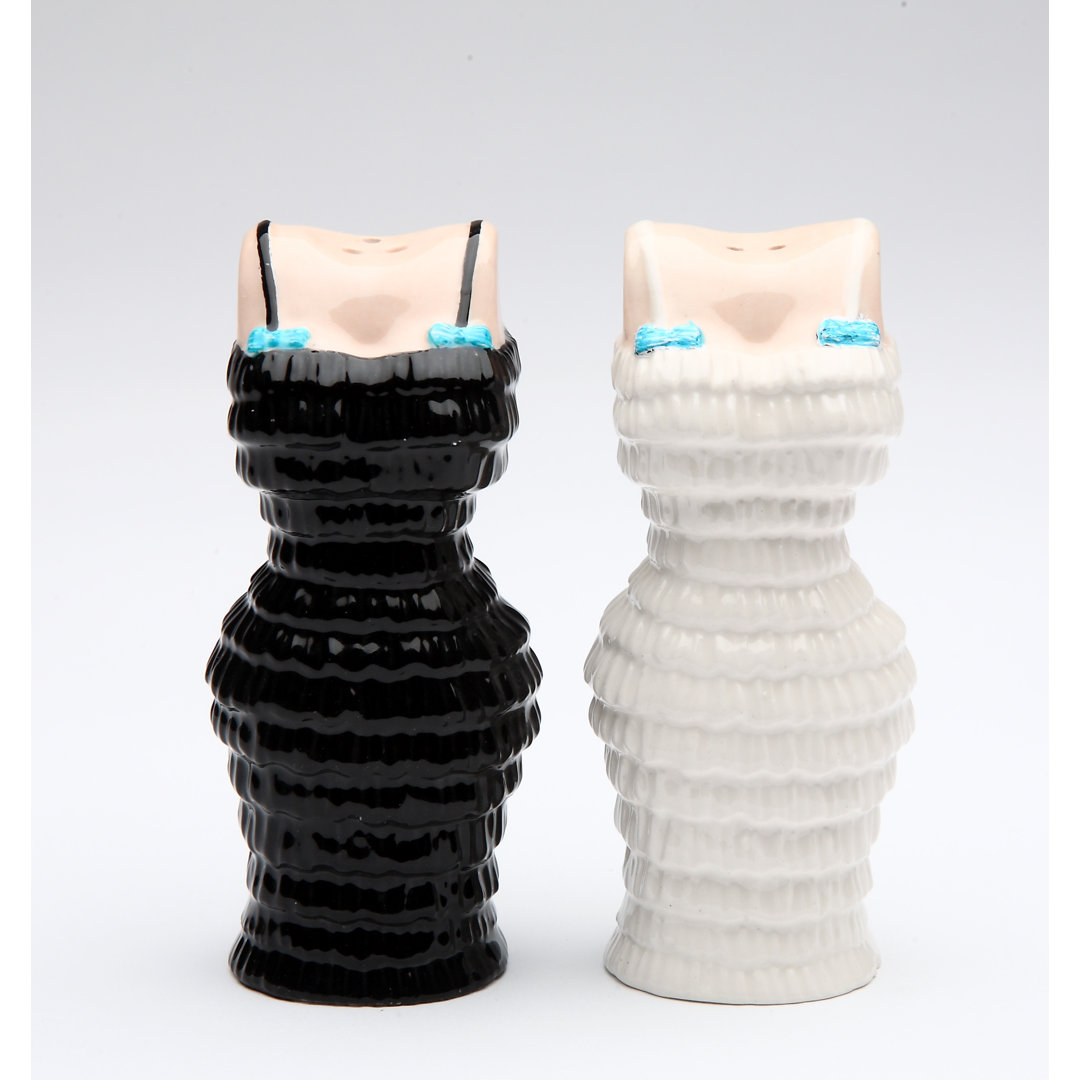 Black And White Cuties Dress Salt And Pepper Set Cosmos Gifts