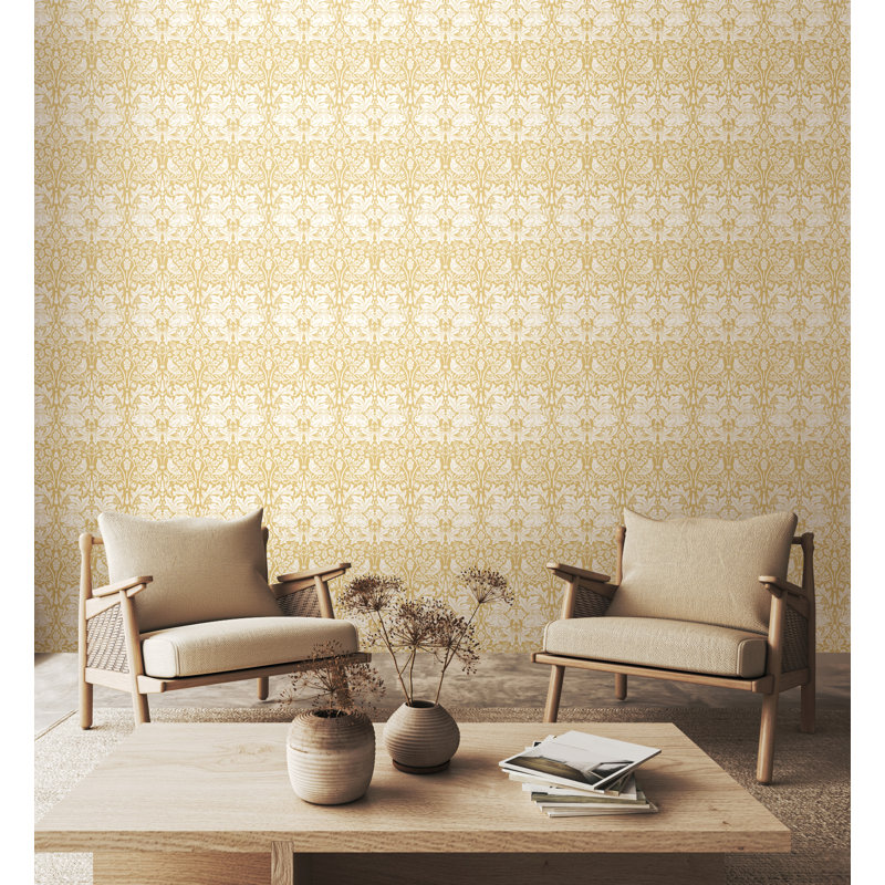 Padstow 10m x 50cm Matte Wallpaper Roll, Mustard