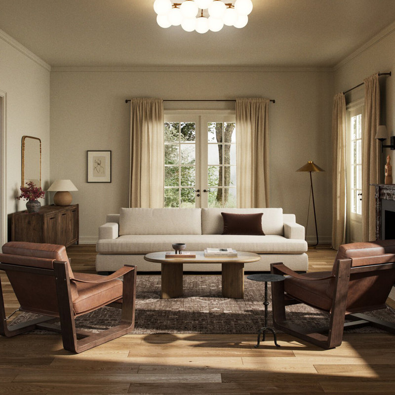 Jake Ann Sofa Crypton Nomad Snow, 33" H x 110" W x 42.50" D
