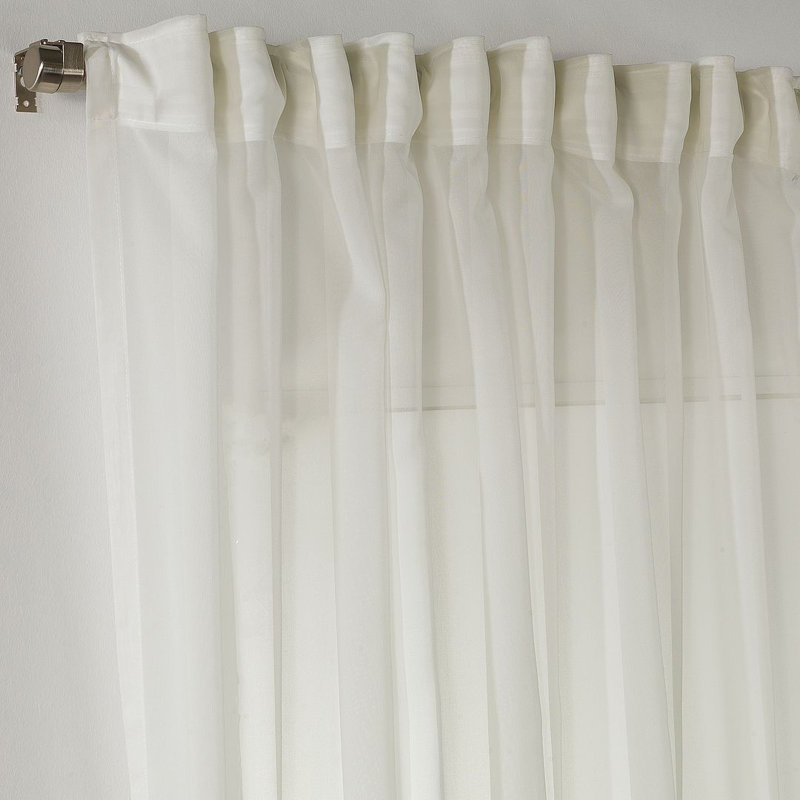Sheer Curtain Panel Pair, Off-White, 140cm Width x 225cm Drop