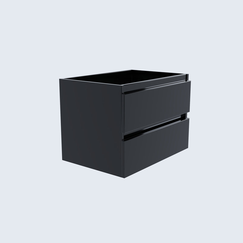 Salt 29.5'' Single Bathroom Vanity Base Only, Glossy Black