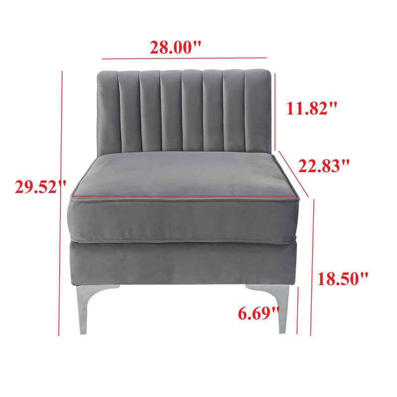 Anneheide Velvet Slipper Chair