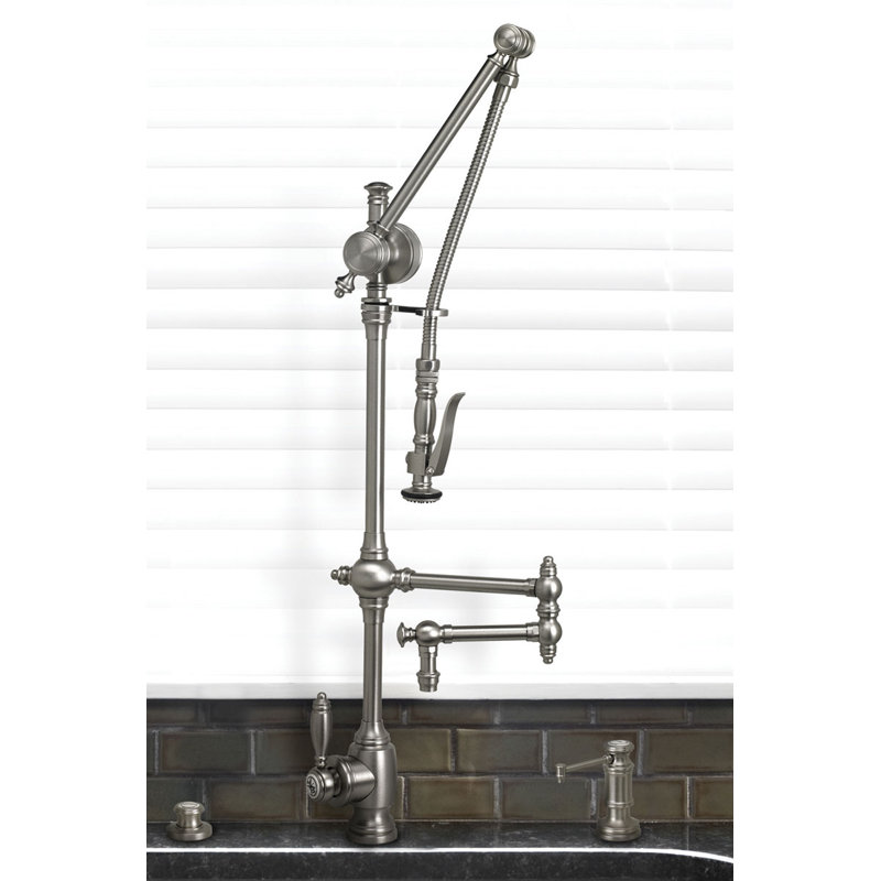 Gantry Kitchen Faucet, Antique Brass, Without Soap Dispenser